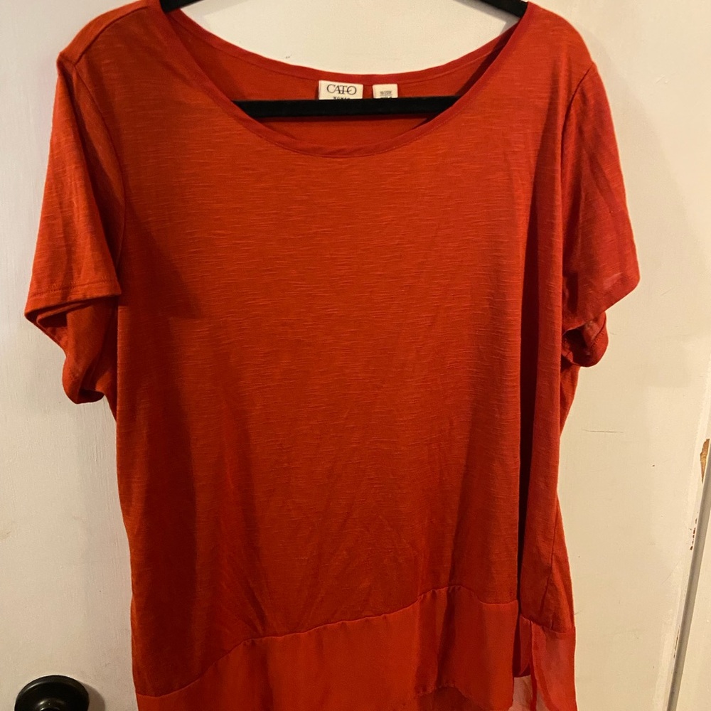 Cato Women's Vibrant Orange Short Sleeve Top